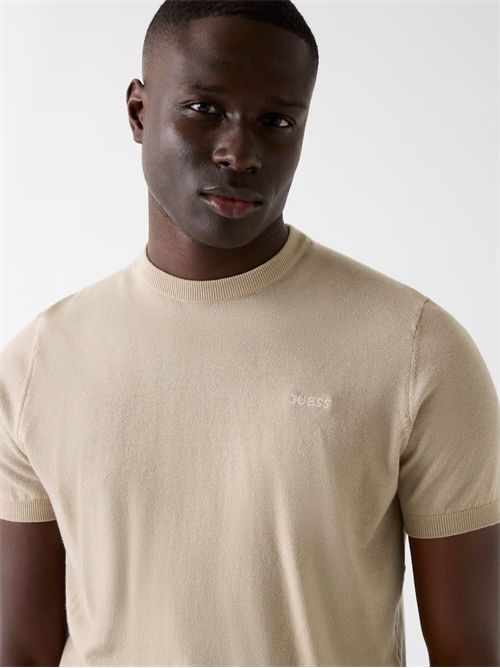 T-shirt con logo lavorato a maglia GUESS | M6GR03Z0556/G1CA